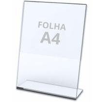 Expositor Display Folha A4 Pix QR Code Menu Cardapio Aviso Vertical Transparente Acrílico L