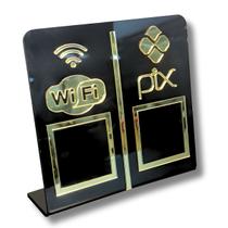 Expositor DUPLO WI-FI - PIX - Preto com Dourado