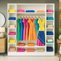 Expositor Estante Prateleiras Multiuso Loja Closet Roupas Branco