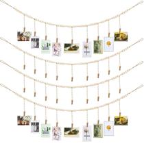 Expositor fotográfico suspenso na parede Jetec Wooden Beads Garland 1,1 m