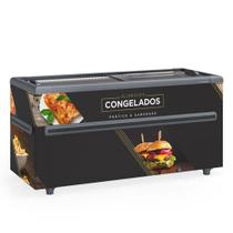 Expositor Ilha Congelados Vidro Reto 500L GHDI500 Preto Gelopar 220V Expositor Ilha Congelados Vidro Reto 500L GHDI500 Preto Gelopar 220V