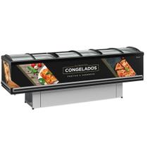Expositor Ilha Plus Dupla Ação Vidro Curvo GESV290C Preto Gelopar 110V Expositor Ilha Plus Dupla Ação Vidro Curvo GESV290C Preto Gelopar 110V