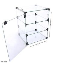 Expositor Modulado em Vidro com Porta e Cadeado - 0,30 x 0,40 x 0,30 - Tatinet