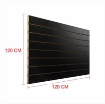 Expositor painel canaletado 18mm preto altura 120 cm comp 120 cm Expositor painel canaletado 18mm preto altura 120 cm comp 120 cm