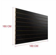 Expositor painel canaletado 18mm preto altura 180 cm comp 180 cm Expositor painel canaletado 18mm preto altura 180 cm comp 180 cm