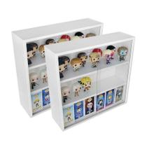 Expositor para funko pop MDF (3 vãos) branco, Dom Móveis - Kit 2 unidades