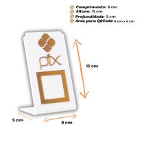 Expositor QR CODE PIX - Branco com Bronze