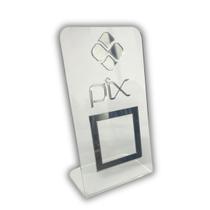Expositor QR CODE PIX - Cristal com Prata