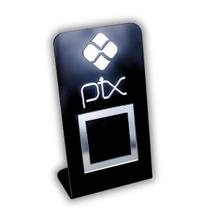 Expositor QR CODE PIX - Preto com Prata Expositor QR CODE PIX - Preto com Prata