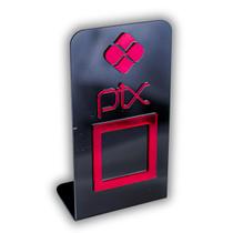 Expositor QR CODE PIX - Preto com Vermelho