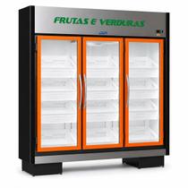 Expositor Refrigerado Hortifruti Fortsul EAS203 RT HORT 3 Portas 1190L Inox 220V