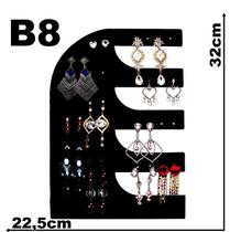 Expositor Veludo para Brinco Argola Furadinho Cor Preto