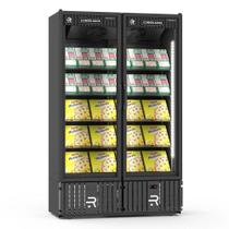 Expositor Vertical Congelados Refrimate 1300 Litros 2 Portas Preto 220V VCCO1300B