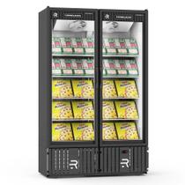 Expositor Vertical Congelados Refrimate 1300 Litros 2 Portas Preto e Branco 220V VCCO1300