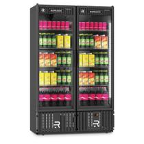 Expositor Vertical Resfriados Refrimate 1300 Litros 2 Portas Preto 220V VCM1300B