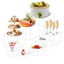 Expositores Buffet Risers NoderLoya Acrylic Cube, 6 unidades