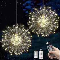 Expositores de enfeites de férias luzes de fogos de artifício luzes led starburst 150 led corda de fadas penduradas luzes de brilho de natal