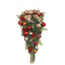 Expositores de ornamento de férias b cabide de porta de vime de árvore de natal de 23,6 polegadas Expositores de ornamento de férias b cabide de porta de vime de árvore de natal de 23,6 polegadas