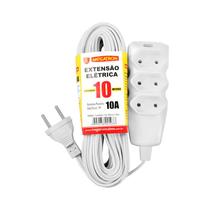 Ext. Elétrica Megatron 2P 10A 250V 0,75mm 03 Tomadas Res.