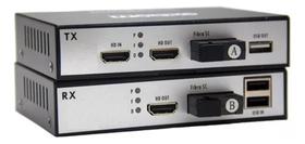 Extender hdmi via fibra optico 20km com kvm usb