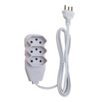 Extensao 03 Tomadas 10a 1,00 Metros Branca 2p+T Extensao 03 Tomadas 10a 1,00 Metros Branca 2p+T