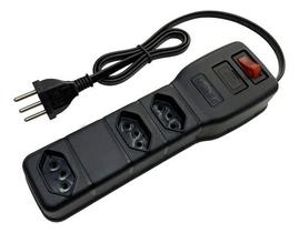Extensão 10 Amperes Para Microondas E Forno Elétrico 3 Toma Cor Preto 127v/220v