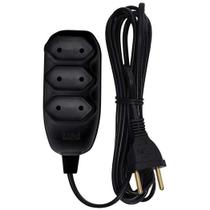 Extensão 2P 5 Metros Preta - Ilumi