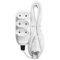 Extensão 2P Bipolar Cinza com Cordão Paralelo 10A 250V 3M Ilumi 1791 Extensão 2P Bipolar Cinza com Cordão Paralelo 10A 250V 3M Ilumi 1791