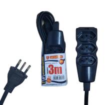 Extensao 2p+t cabo pp 3x0,75 3,0mt 10a pt megatron Extensao 2p+t cabo pp 3x0,75 3,0mt 10a pt megatron