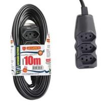 Extensao 2p+t cabo pp 3x0,75m 10m 10a pt megatron