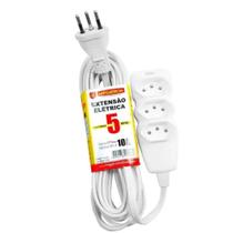 Extensao 2p+t cabo pp 3x0,75m 5,0m 10a br megatron