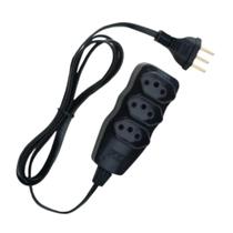 Extensão 3 Metros 3 Tomadas 2 Pinos Cabo Paralelo Televisão Geladeira Computador Cor Preta ilumi Extensão 3 Metros 3 Tomadas 2 Pinos Cabo Paralelo Televisão Geladeira Computador Cor Preta ilumi