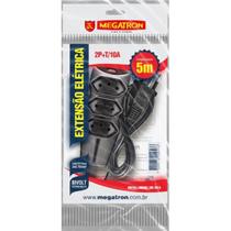 Extensao 3 Tom. Paral.3X0,75X5,00Mt 2P+T 10A/250V Pt Megatr Extensao 3 Tom. Paral.3X0,75X5,00Mt 2P+T 10A/250V Pt Megatr