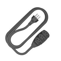 Extensão 3 Tomadas 10A 2P+T 3 MTS Preta EXT-E006 ENERBRAS