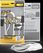 Extensão 3 Tomadas 2P 10A Branco 1,5 Metros Bivolt Enerbras