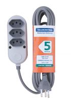 Extensao 3 Tomadas 2p+t 10a/250v 5 Metros Tramontina