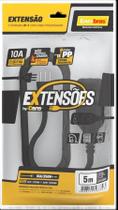 Extensão 3 Tomadas 2P+T 10A 5 Metros Preto Bivolt - Enerbras