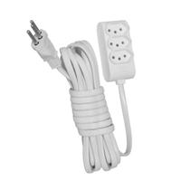 Extensão 3 Tomadas 2P+T 10A Branco 3 Metros FAME