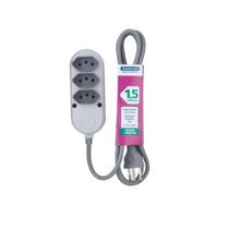 Extensão 3 Tomadas 2P+T 1,5MT 10A/250V Extensão 3 Tomadas 2P+T 1,5MT 10A/250V