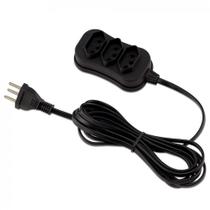 Extensão 3 Tomadas Slim Tripolar Preto 3 Metros - 0180200253 - FORCELINE Extensão 3 Tomadas Slim Tripolar Preto 3 Metros - 0180200253 - FORCELINE