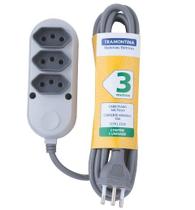 Extensão 3,0m 3 tomadas 2p+t 10a - tramontina