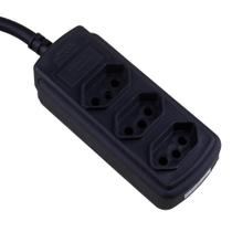 Extensão 3m 3 Tomadas 3P Force Line Preta