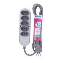 Extensão 5 Tomadas 2p+t 10a 250v 1,5m - 57504029 - Tramontina Extensao 10a-250v 1,5mt Tramon