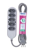 Extensao 5 Tomadas 2p+t 10a/250v 1,5m Multiplas Tramontina