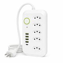 Extensão 5 Tomadas 4 Usb 1 Tipo C 1 Pd Led Bivolt 110v/220v - Variadas Extensão 5 Tomadas 4 Usb 1 Tipo C 1 Pd Led Bivolt 110v/220v - Variadas
