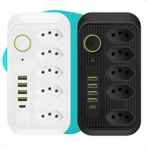 Extensão 5 Tomadas 4 Usb 1 Tipo C 1 Pd Led Bivolt 110v/220v Extensão 5 Tomadas 4 Usb 1 Tipo C 1 Pd Led Bivolt 110v/220v