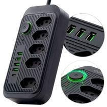 Extensao 5 Tomadas Mais 5 Entradas USB B-Max Filtro de Linha 2m Extensao 5 Tomadas Mais 5 Entradas USB B-Max Filtro de Linha 2m