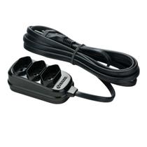 Extensão 5m Tripolar Preta Com 3 Tomadas 2P+T Fiolux Extensão 5m Tripolar Preta Com 3 Tomadas 2P+T Fiolux