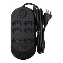 Extensão 6 Tomadas 3 USB 2 Metros Extensão 6 Tomadas 3 USB 2 Metros