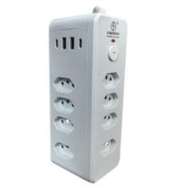 Extensão 8 Tomadas Com USB USBC Chave Liga Desliga Extensão 8 Tomadas Com USB USBC Chave Liga Desliga